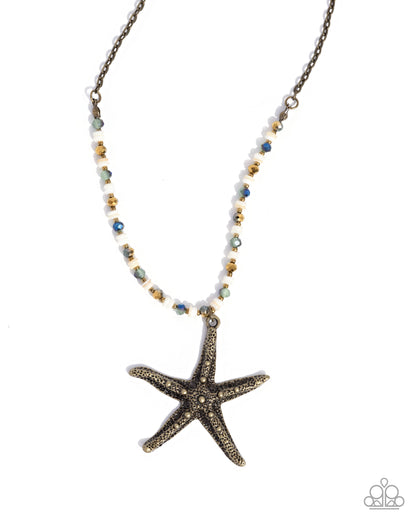 Starfish Symphony - brass - Paparazzi necklace