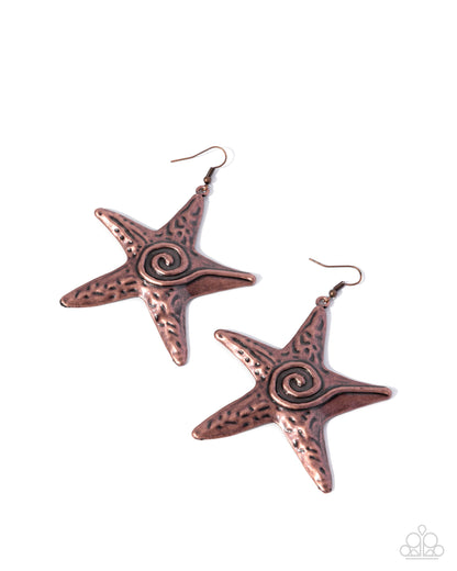 Stark Stars - copper - Paparazzi earrings