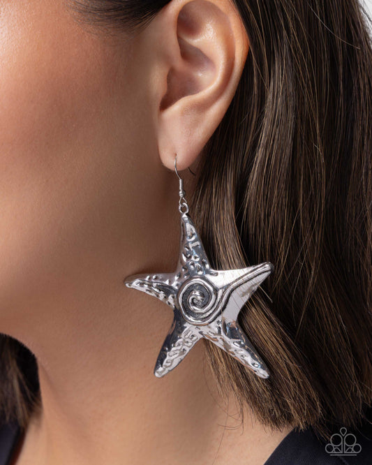 Stark Stars - silver - Paparazzi earrings