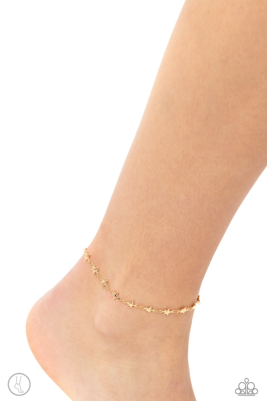 Starry Swing Dance - gold - Paparazzi anklet