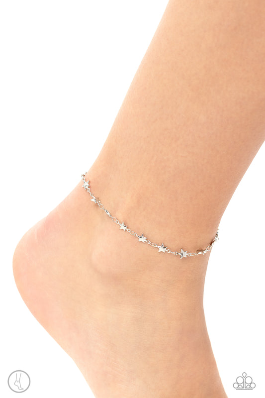 Starry Swing Dance - silver - Paparazzi anklet