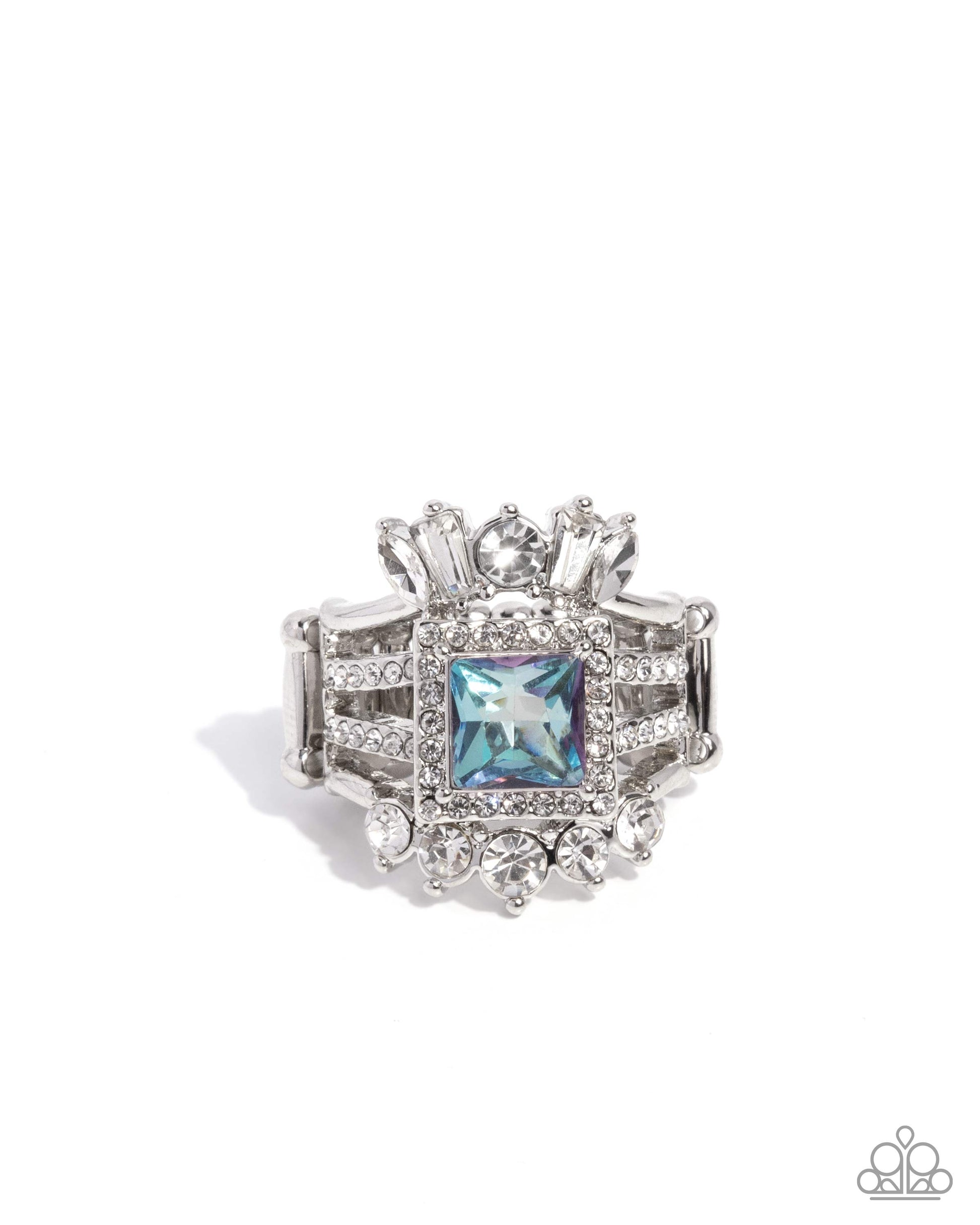 Stately Squares - blue - Paparazzi ring
