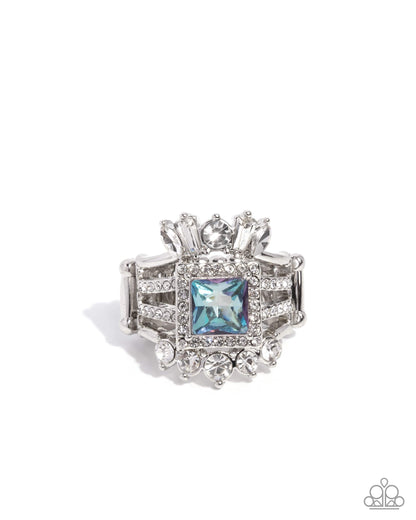 Stately Squares - blue - Paparazzi ring