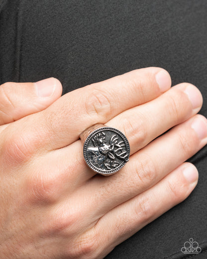 Statement Stag - silver - Paparazzi MENS ring