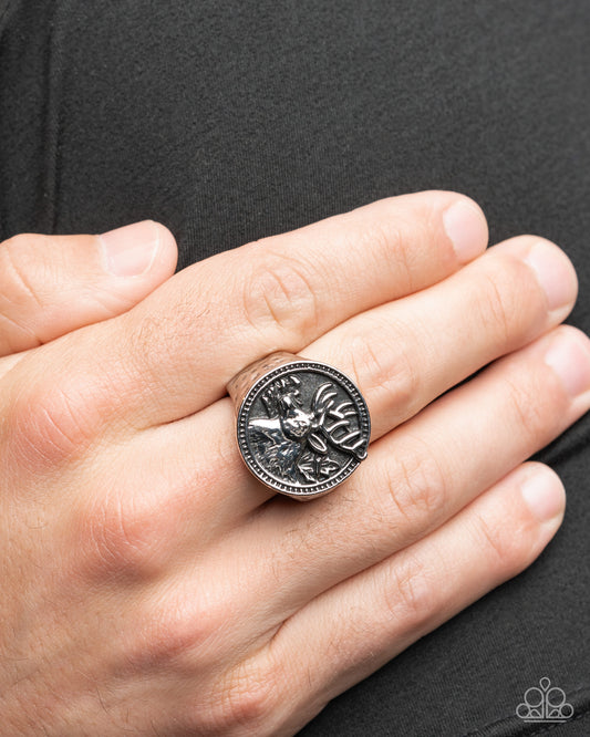 Statement Stag - silver - Paparazzi MENS ring
