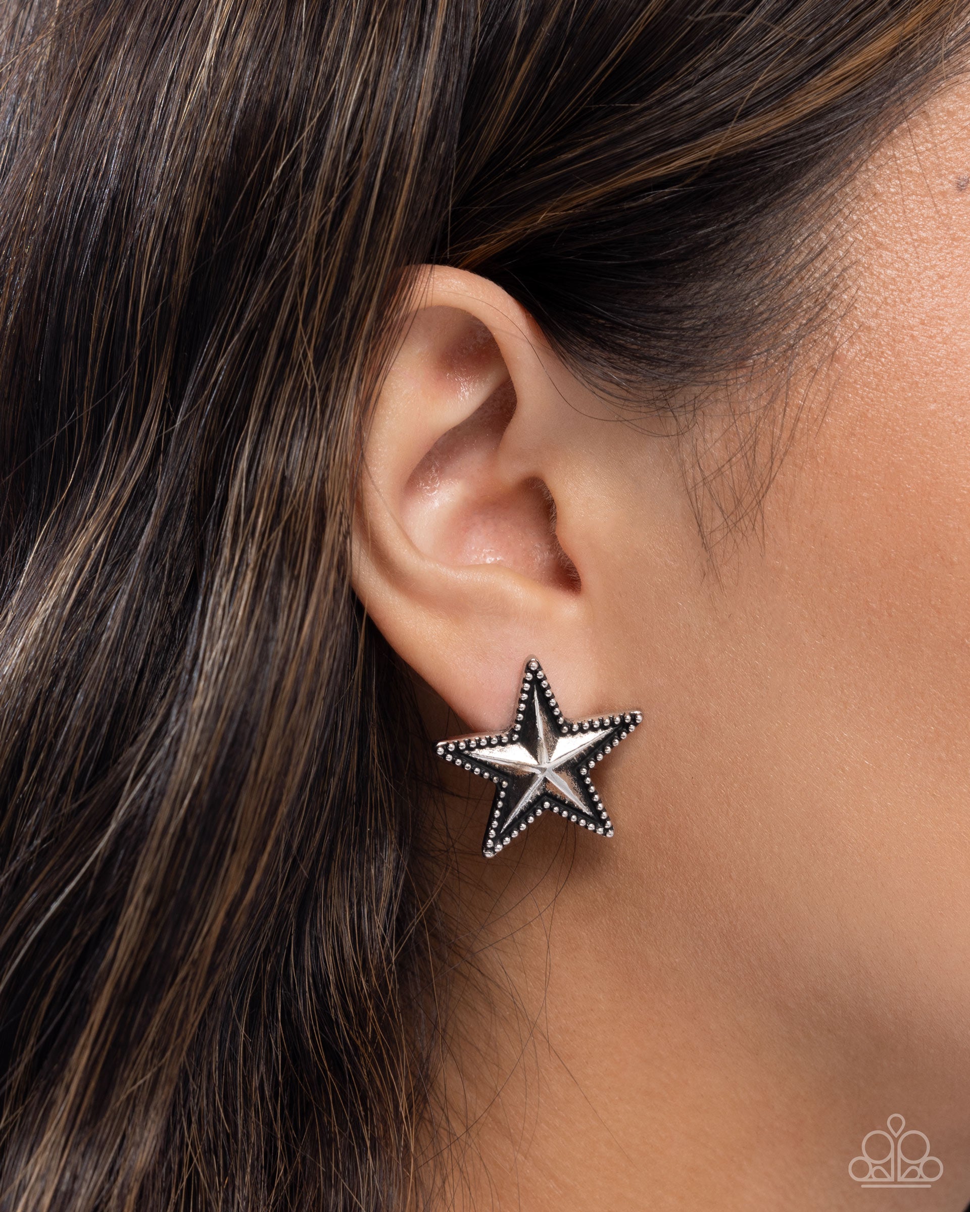 Staunch Studs - silver - Paparazzi earrings