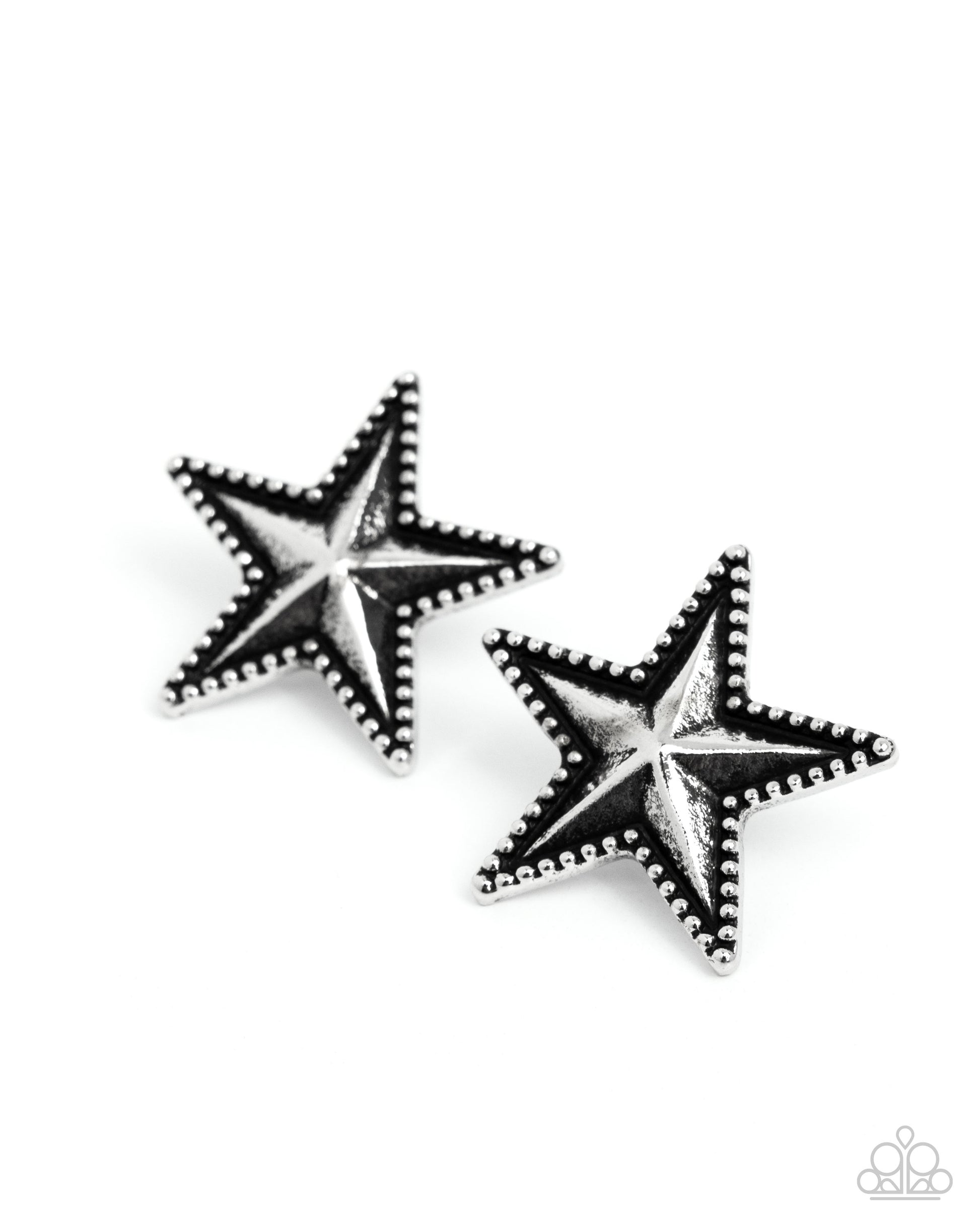 Staunch Studs - silver - Paparazzi earrings