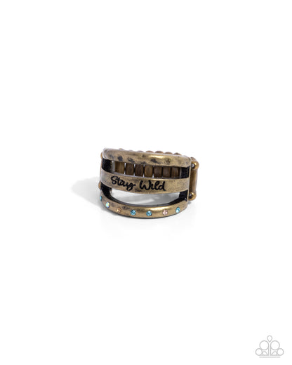 Stay Wild, Flower Child - brass - Paparazzi ring