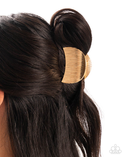 Steadfast Sheen - gold - Paparazzi hair clip
