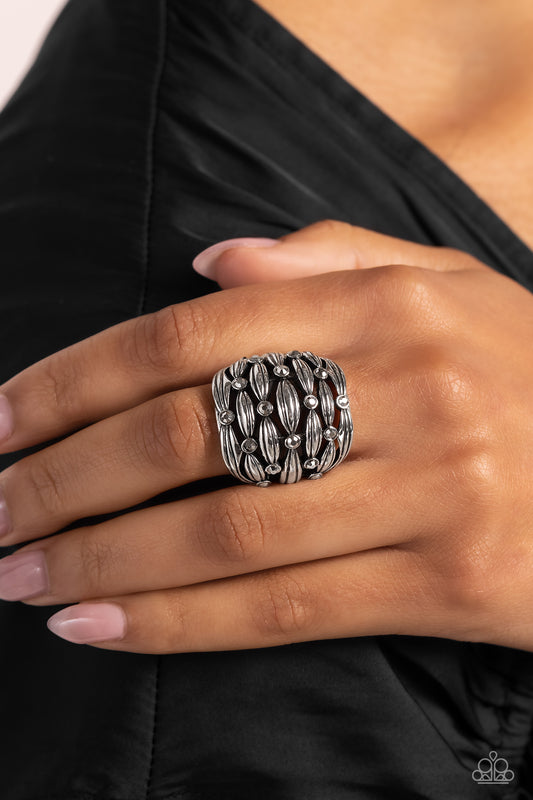 Steadfast Stack - silver - Paparazzi ring