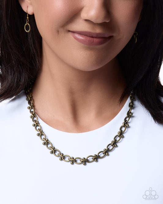 Steady On! - brass - Paparazzi necklace