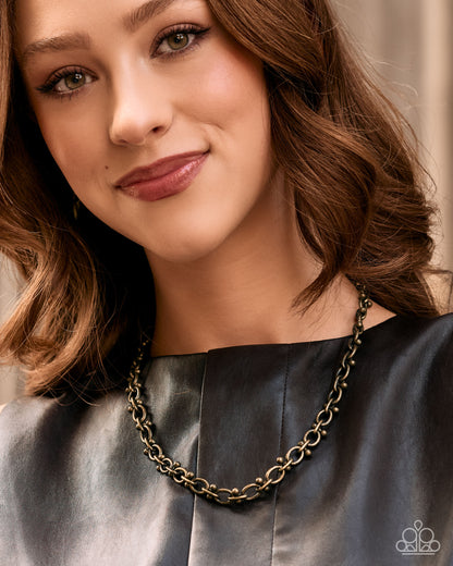 Steady On! - brass - Paparazzi necklace