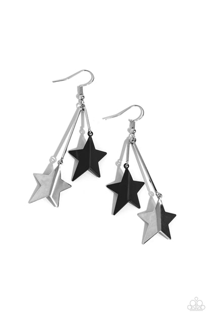 Stellar STAGGER - black - Paparazzi earrings