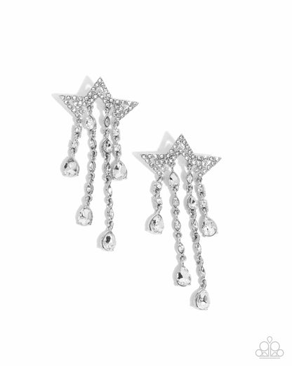 Stellar Scale - white - Paparazzi earrings