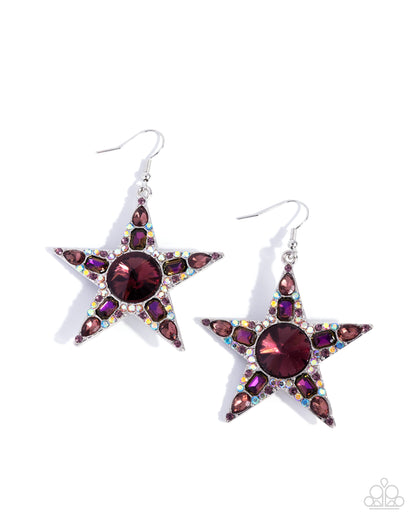 Stellar Score - purple - Paparazzi earrings
