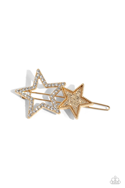Stellar Shine - gold - Paparazzi hair clip