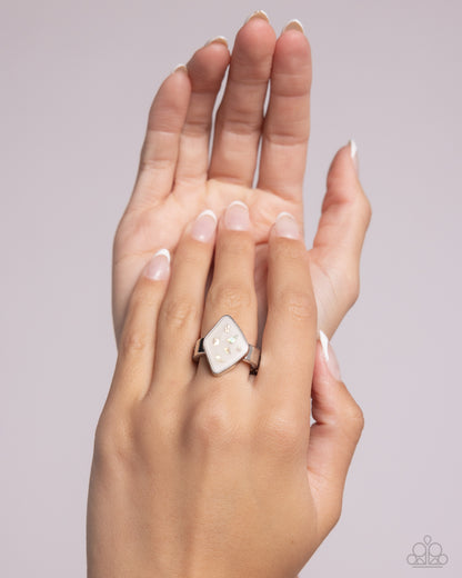 Stellar Shores - white - Paparazzi ring