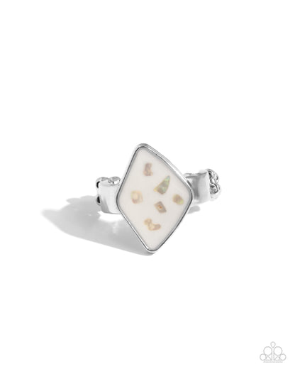 Stellar Shores - white - Paparazzi ring