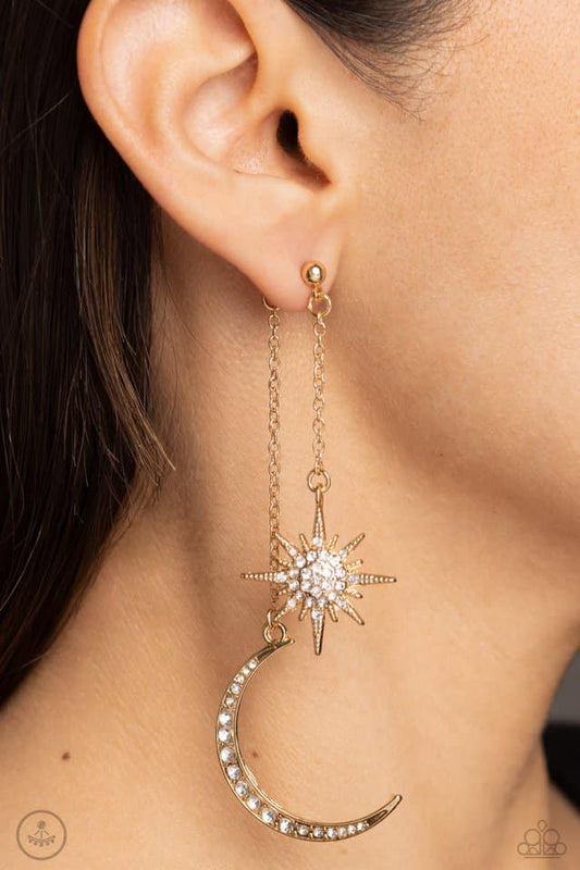 Stellar Showstopper - gold - Paparazzi earrings