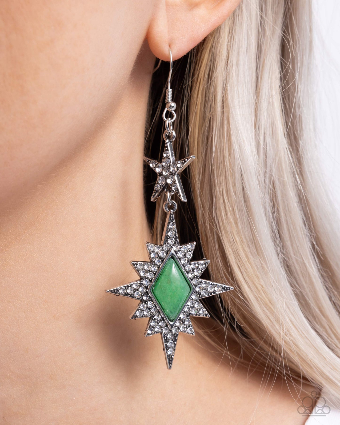 Stellar State of Mind - green - Paparazzi earrings