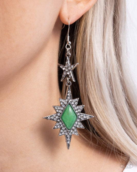 Stellar State of Mind - green - Paparazzi earrings