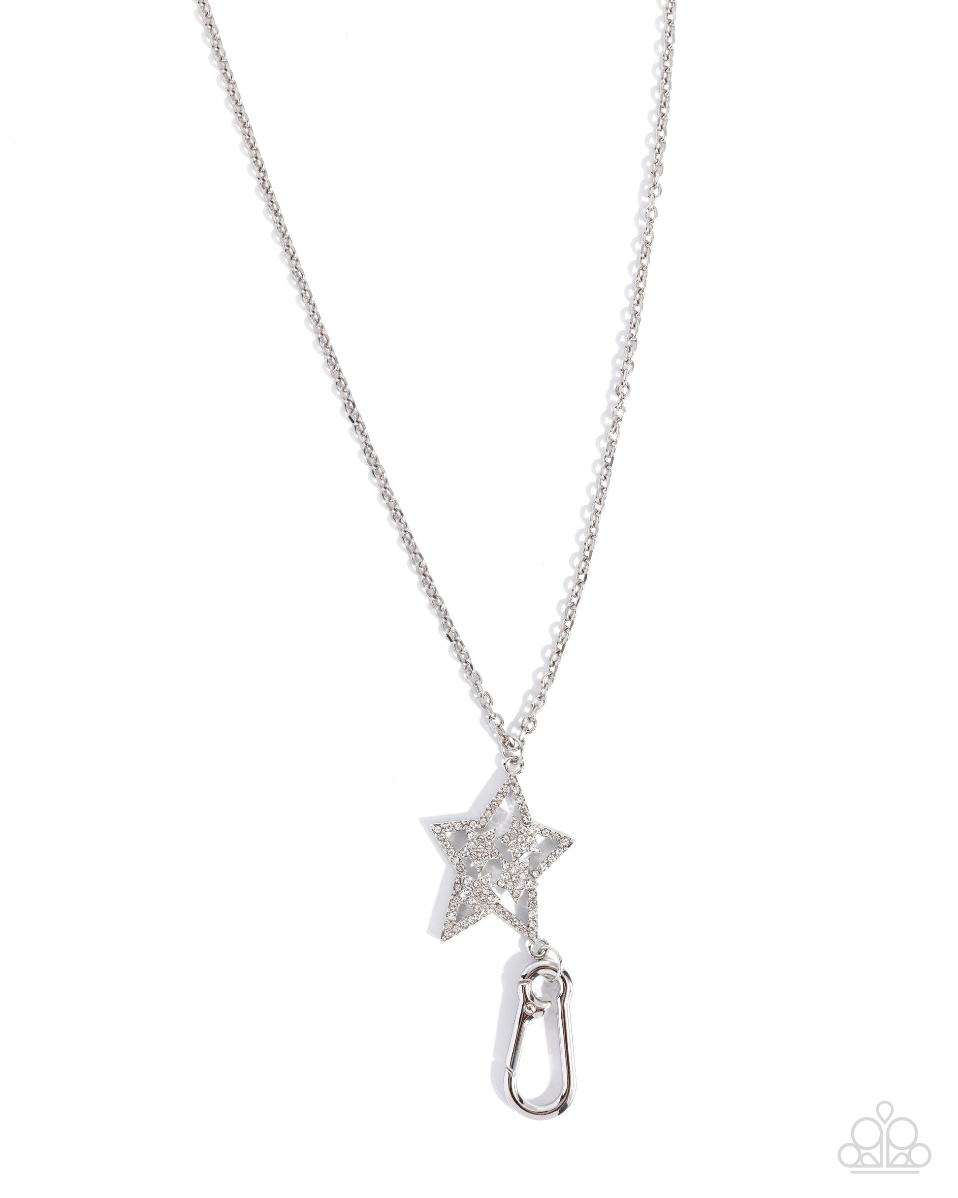 Stellar Steadfast - white - Paparazzi LANYARD necklace