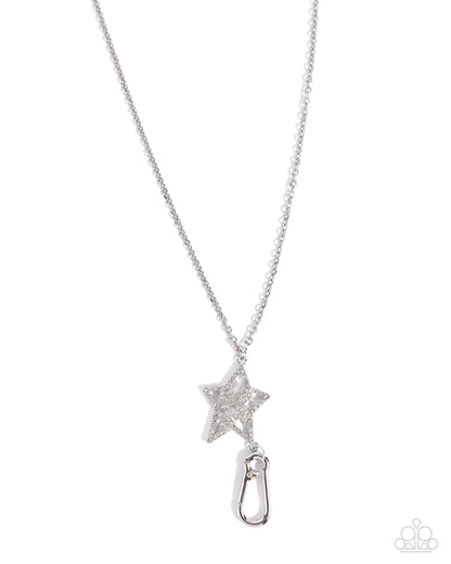 Stellar Steadfast - white - Paparazzi LANYARD necklace