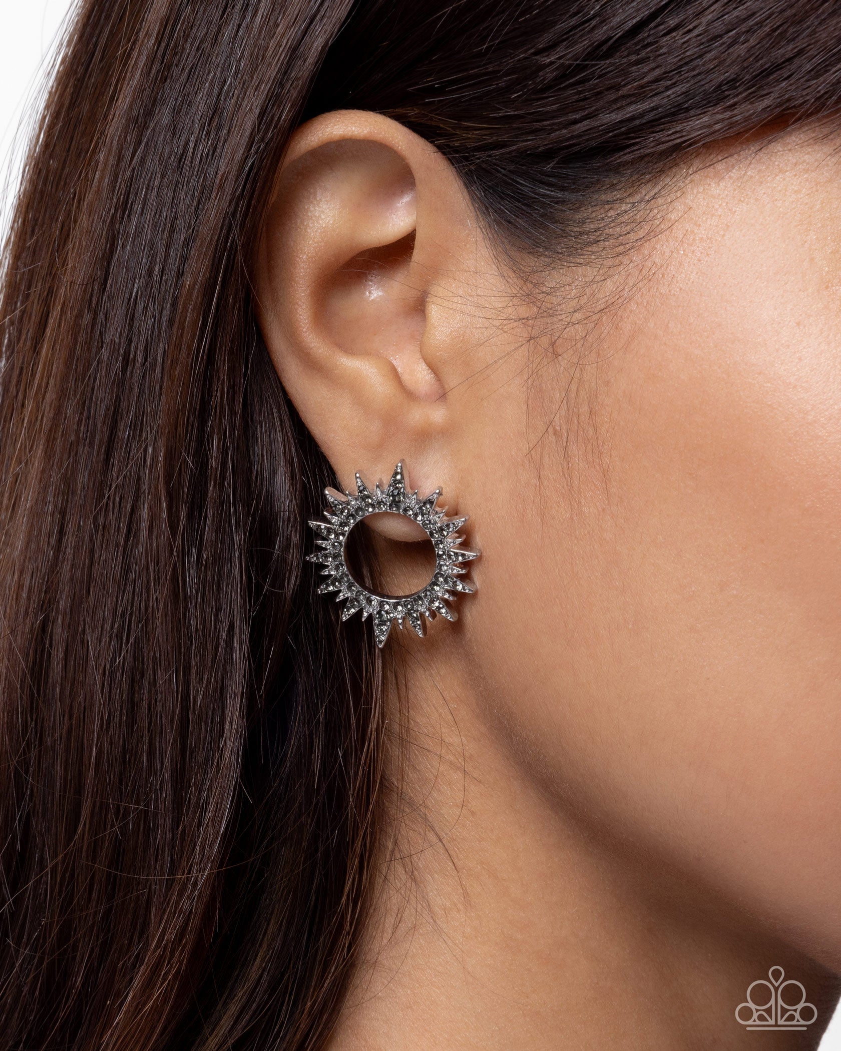 Stellar Stealth - silver - Paparazzi earrings