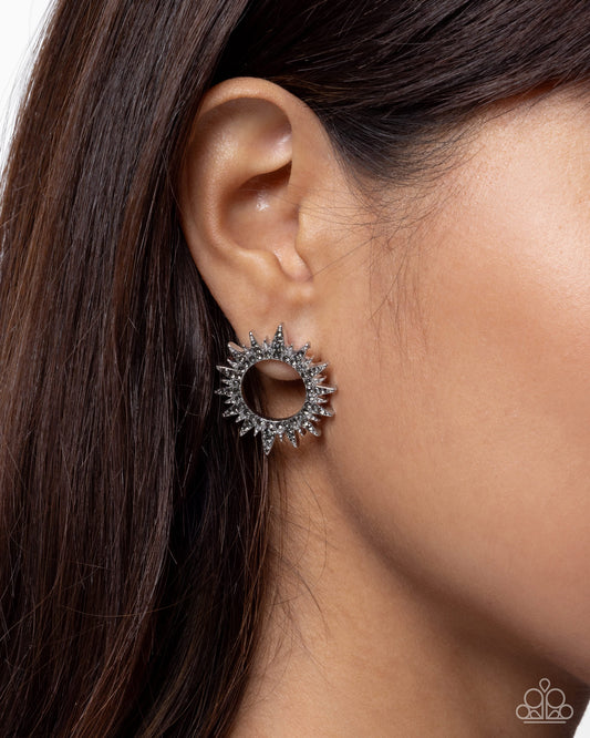 Stellar Stealth - silver - Paparazzi earrings