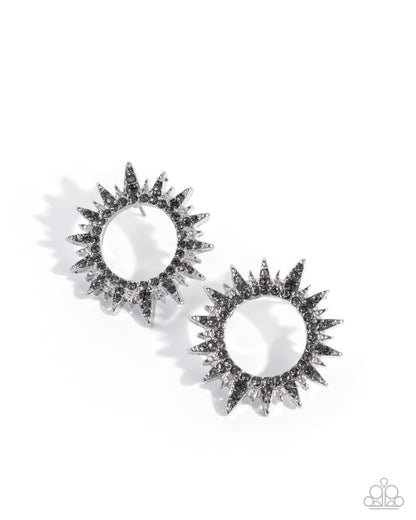 Stellar Stealth - silver - Paparazzi earrings