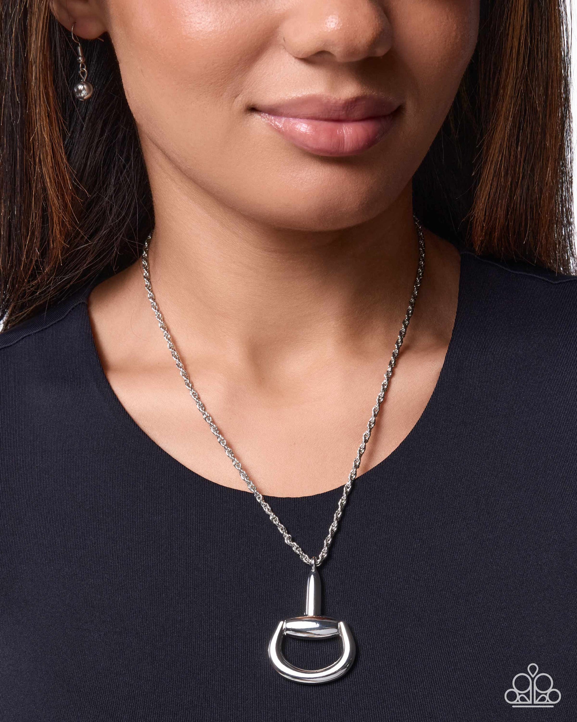 Stirrup Season - silver - Paparazzi necklace