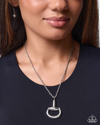 Stirrup Season - silver - Paparazzi necklace