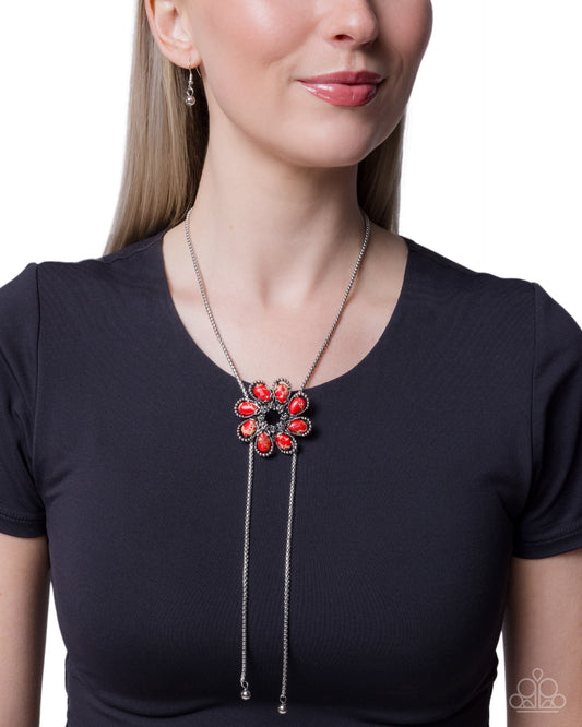 Stony Sashay - red - Paparazzi necklace