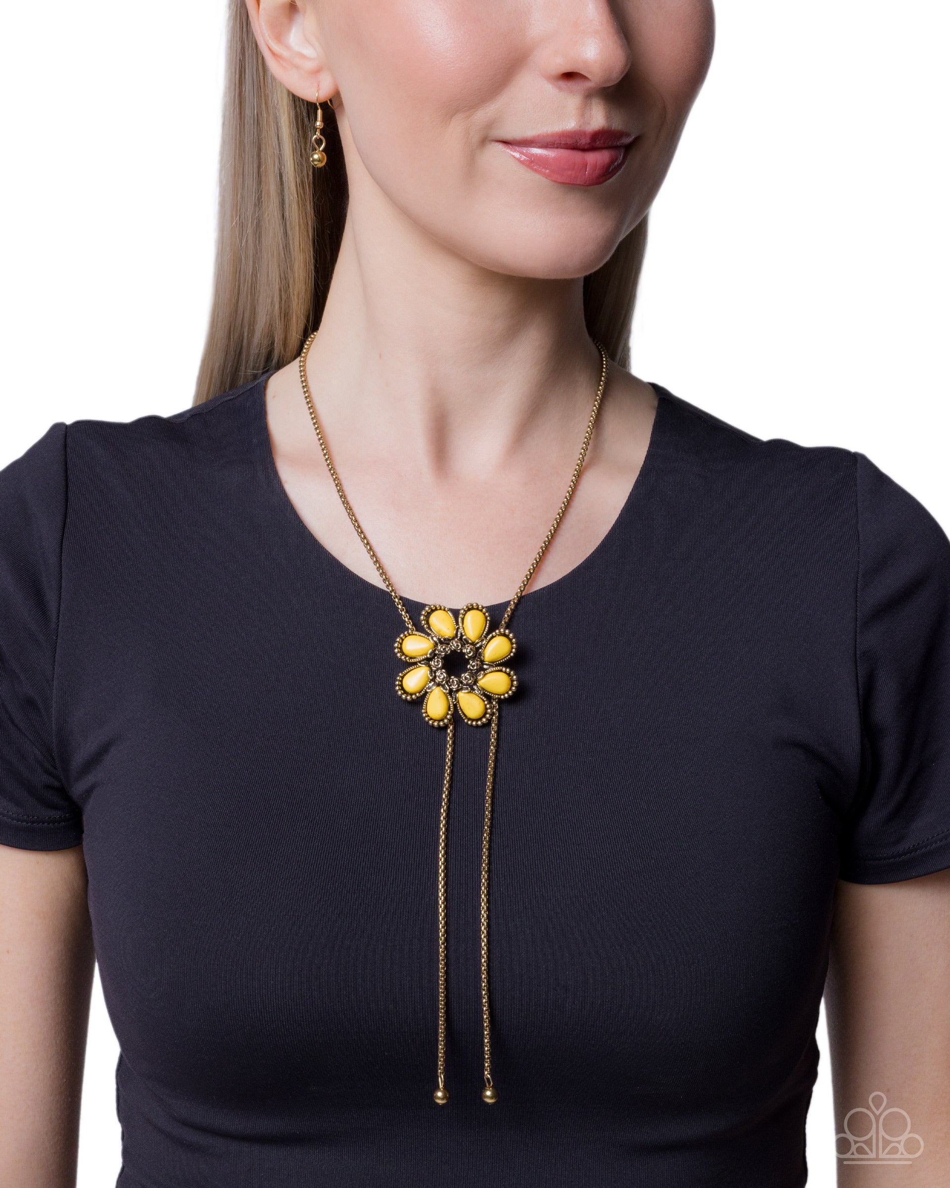 Stony Sashay - yellow - Paparazzi necklace