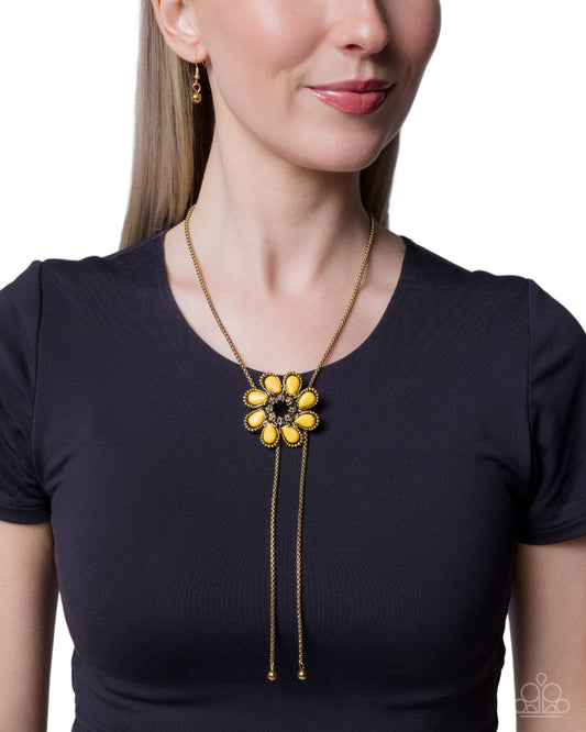 Stony Sashay - yellow - Paparazzi necklace