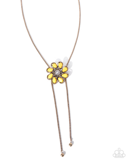 Stony Sashay - yellow - Paparazzi necklace