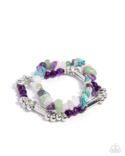 Stony Sequence - purple - Paparazzi bracelet