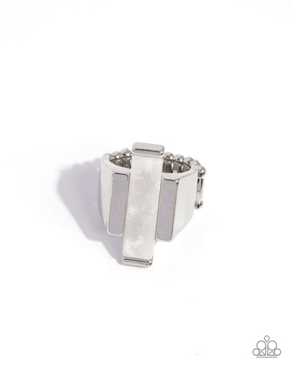 Stony Showcase - white - Paparazzi ring