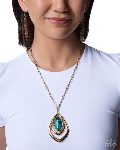 Stony Showgirl - green - Paparazzi necklace
