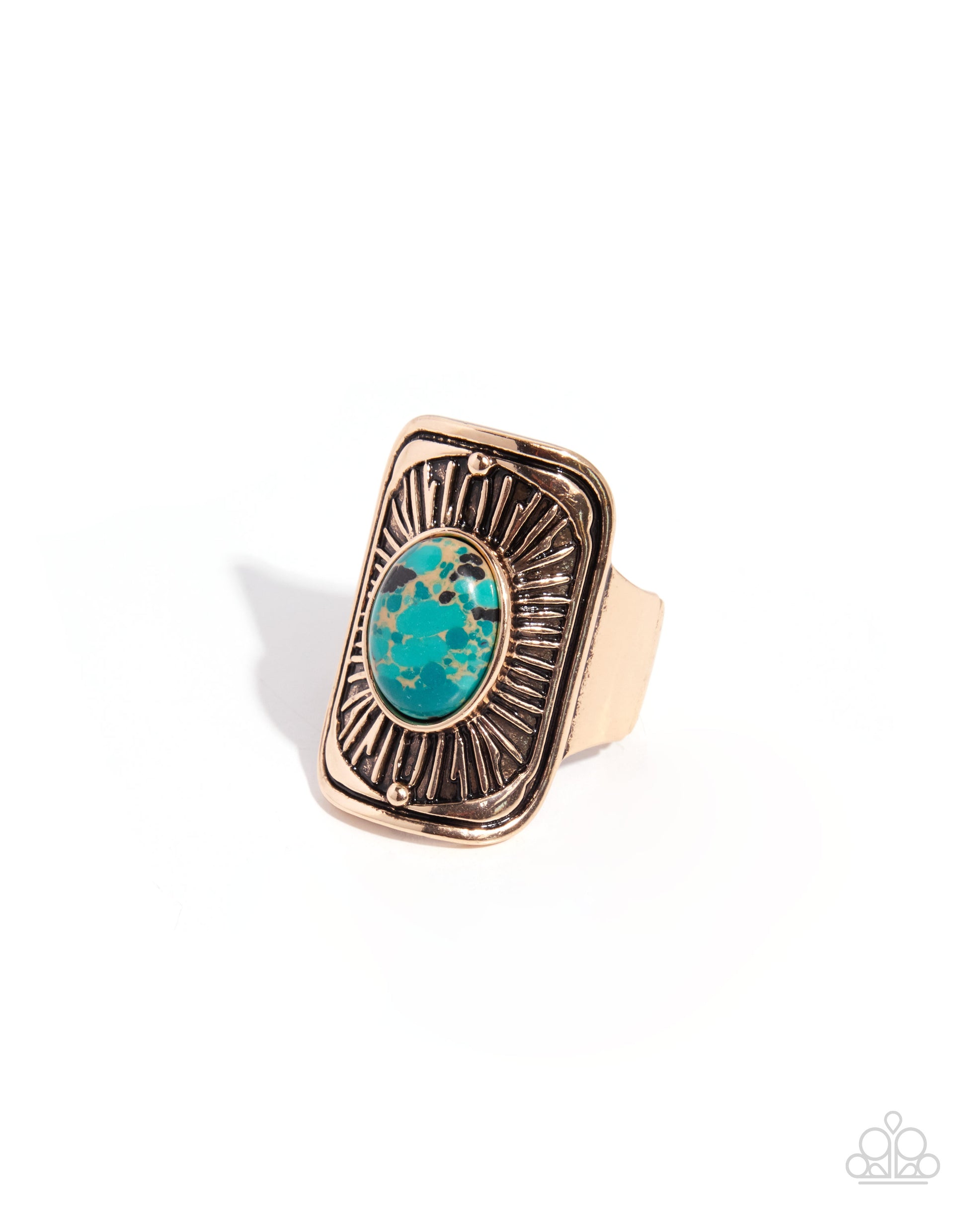 Stony Solace - green - Paparazzi ring