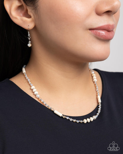 Stony Splendor - white - Paparazzi necklace