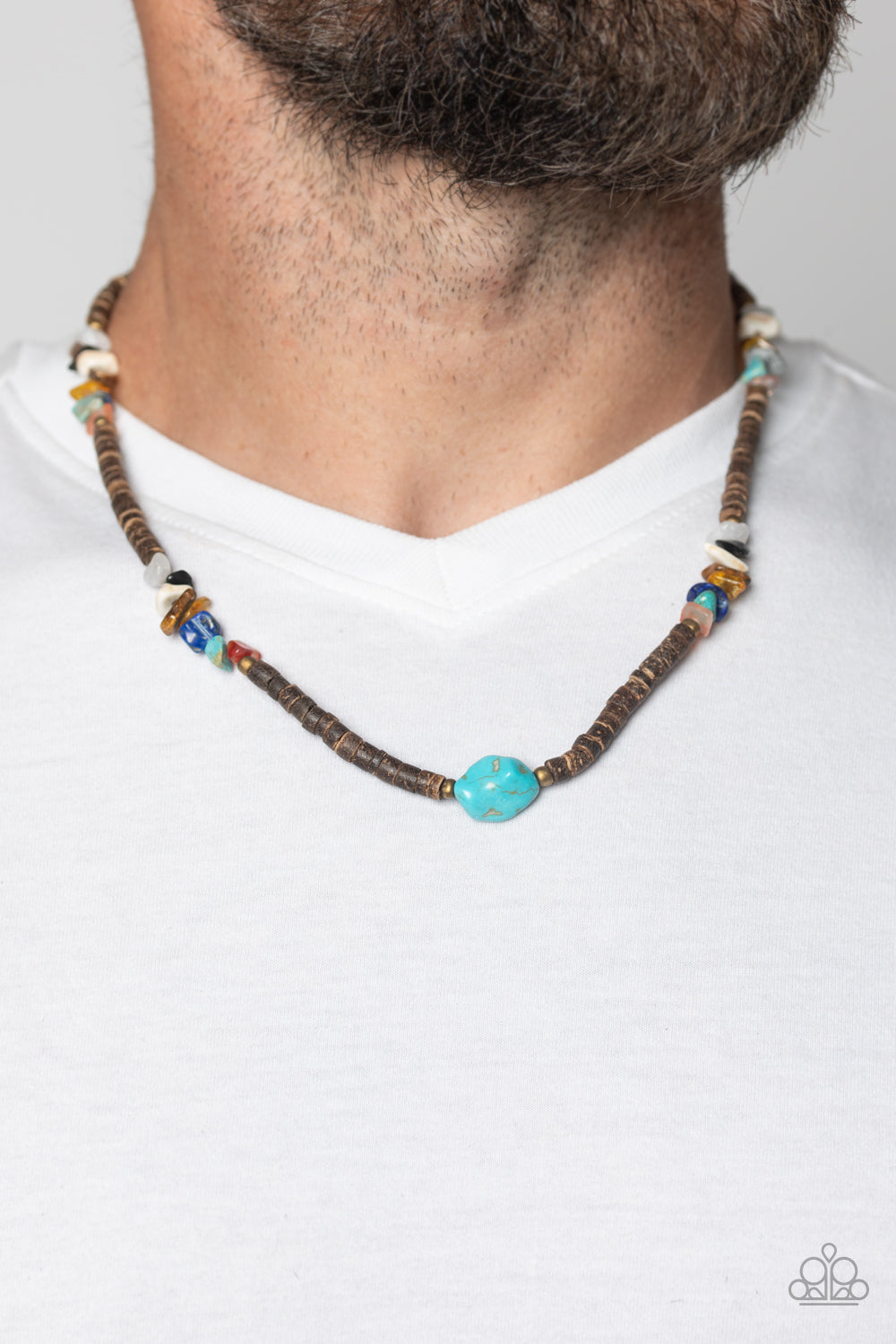 Stony Survivor - multi - Paparazzi MENS necklace