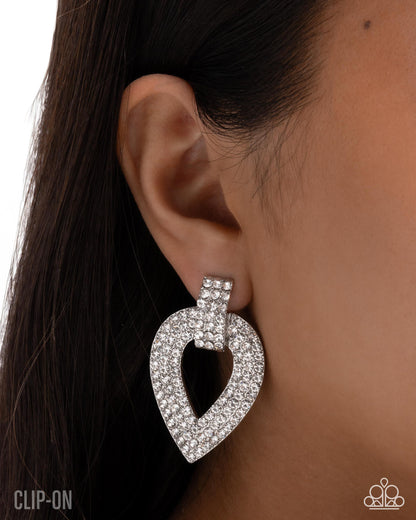 Stop and Shimmer - white - Paparazzi CLIP ON earrings
