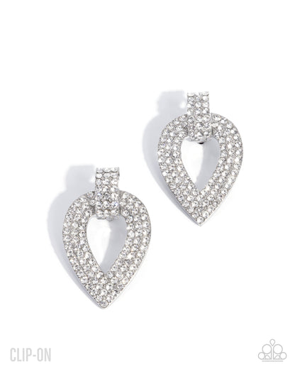 Stop and Shimmer - white - Paparazzi CLIP ON earrings