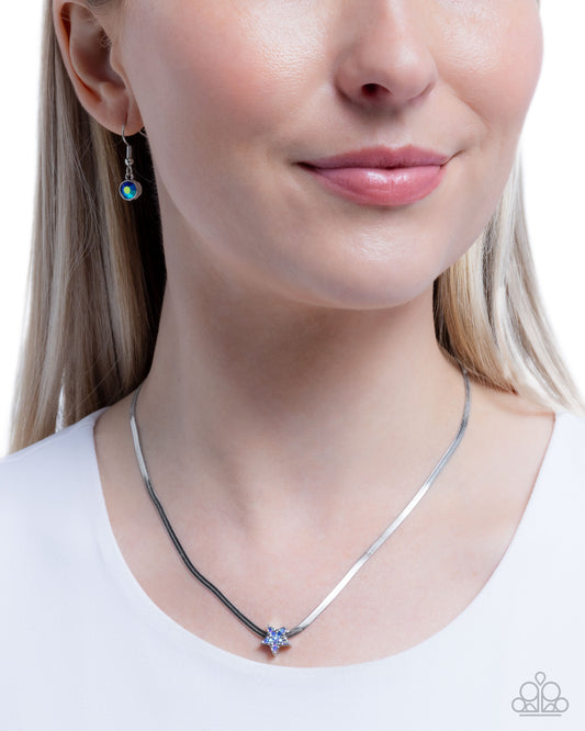 Straight Up Stellar - blue - Paparazzi necklace
