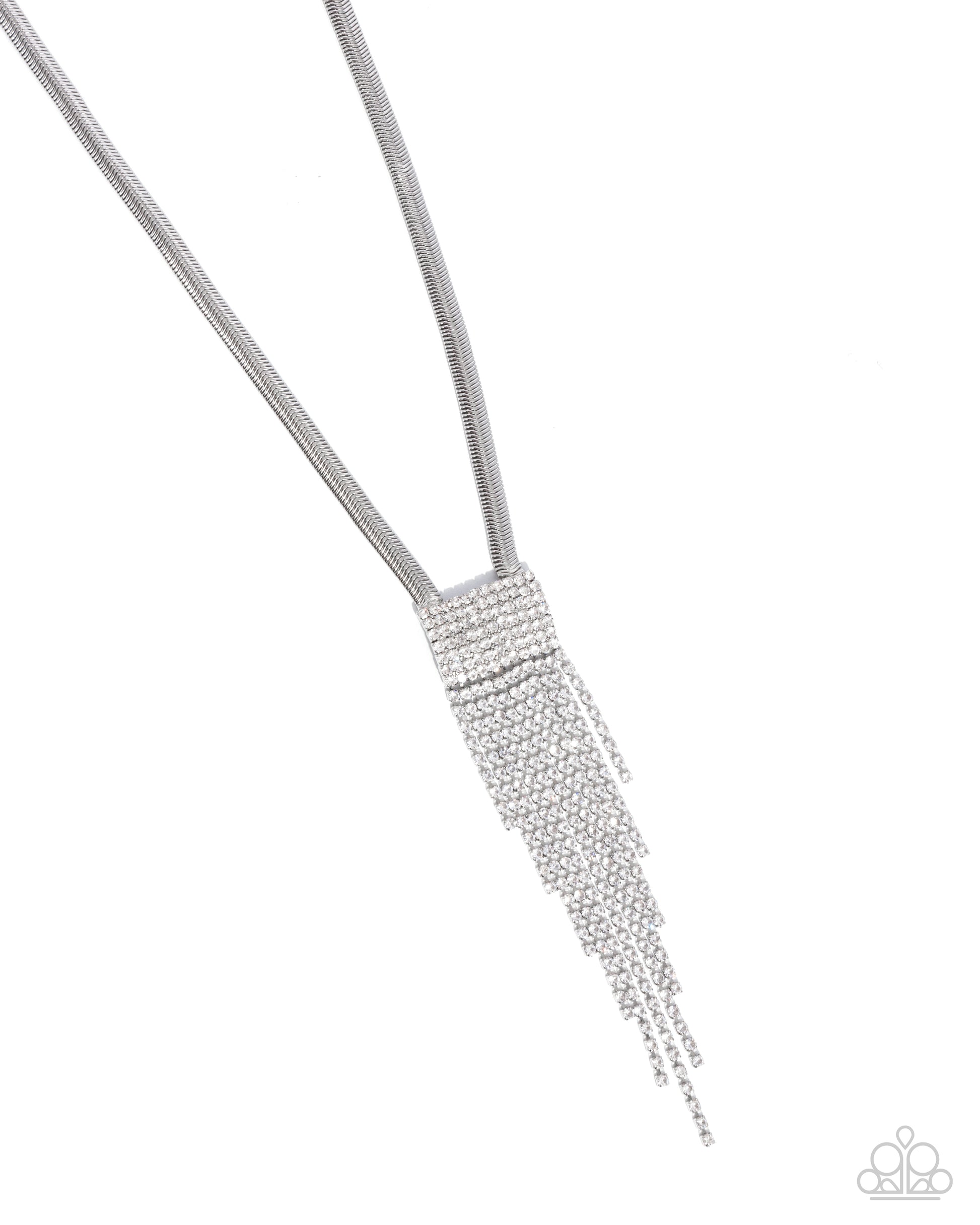 Straighten Up - white - Paparazzi necklace