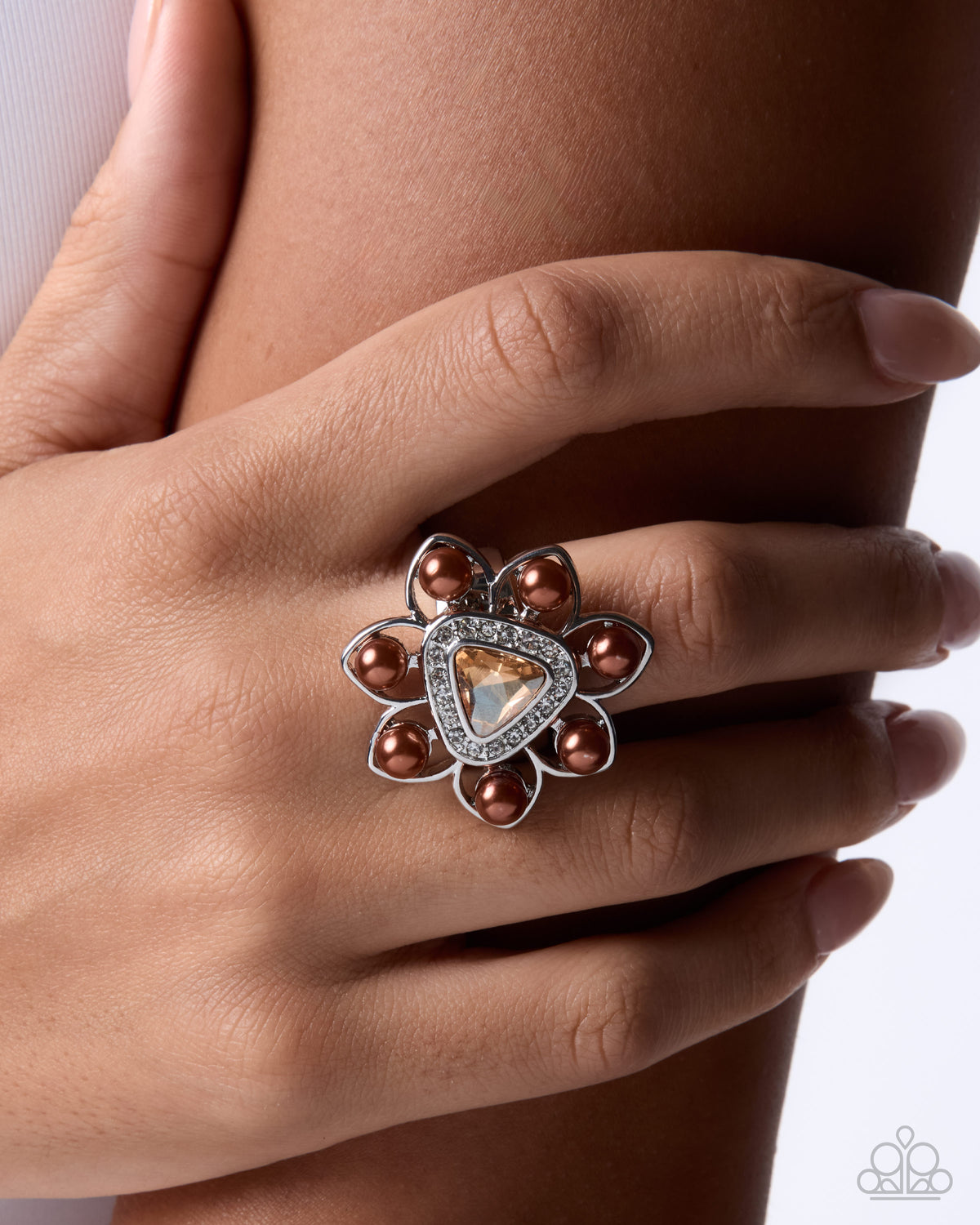 Straightforward Shimmer - brown - Paparazzi ring