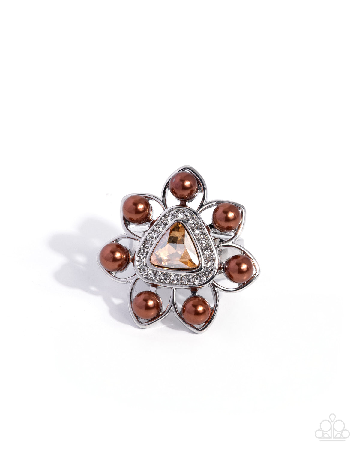 Straightforward Shimmer - brown - Paparazzi ring