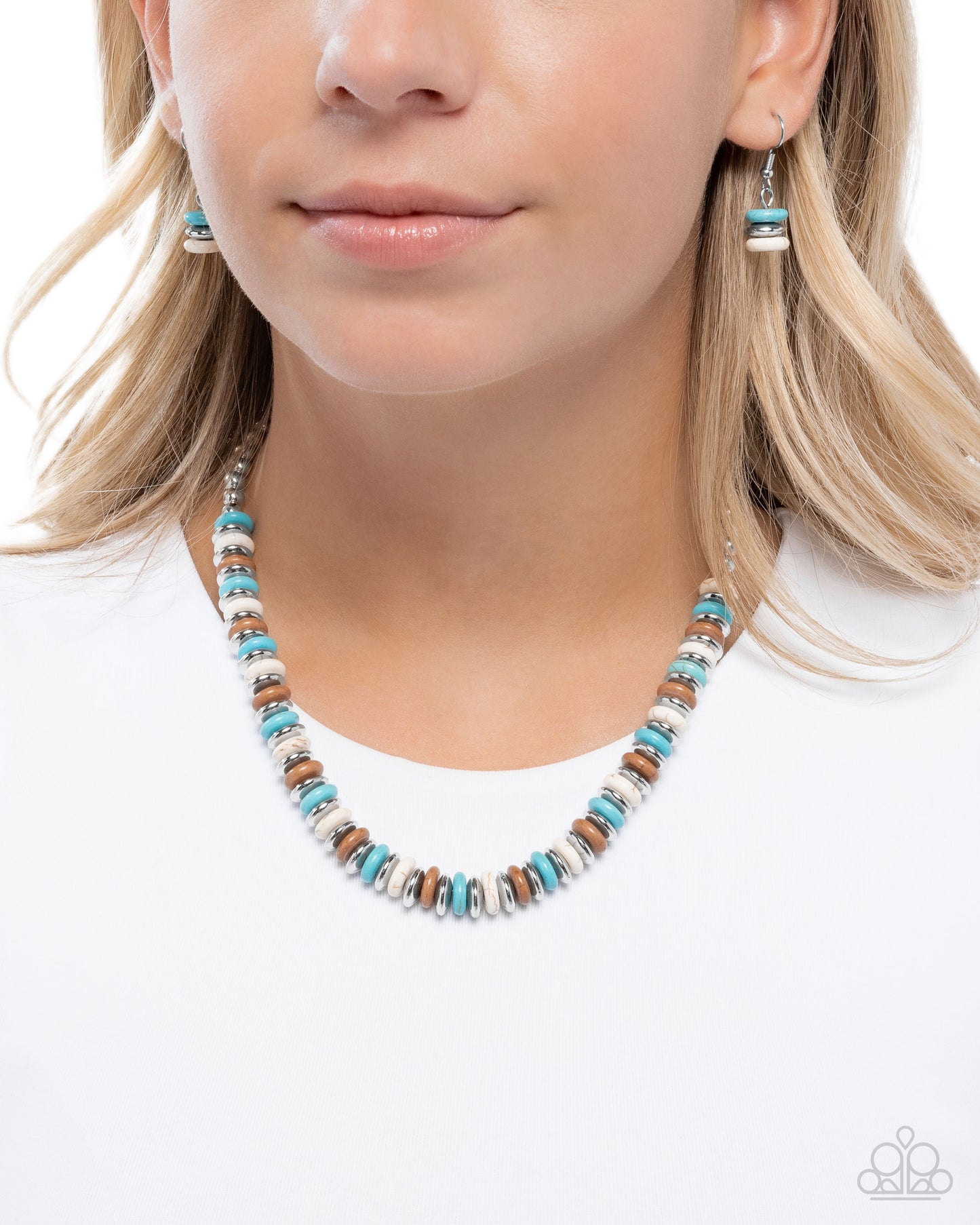 Straightforward Stones - blue - Paparazzi necklace
