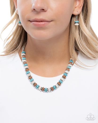 Straightforward Stones - blue - Paparazzi necklace